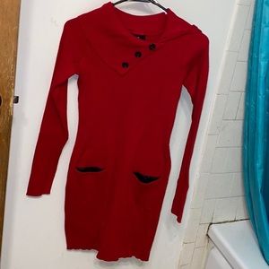 Red long sleeve dress